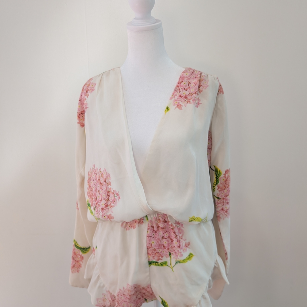 Stone Cold Fox Floral Wrap Short Jumpsuit